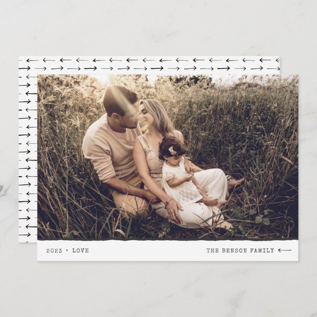 Marcador mínimo moderno Amo tarjeta de vacaciones  (Anverso / Reverso)