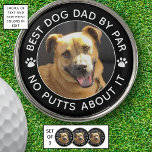 Marcador Para Pelotas De Golf BEST DOG DAD BY PAR Photo Funny Colores Personaliz<br><div class="desc">Cree marcadores graciosos de bola de golf fotográfico con el título editable BEST DOG DAD BY PAR - NO PUTTS SOBRE TI o su texto personalizado en su elección de texto, huella de trazo, marcos de círculo y combinaciones de color de fondo en EDIT (mostrado en blanco sobre negro). Hace...</div>