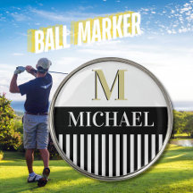 Black White Stripes Monograma Nombre