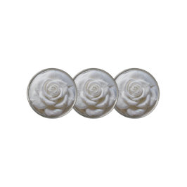Marcador Para Pelotas De Golf Blanco Sobre Blanco - Rosa Esculpida