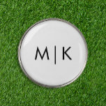Marcador Para Pelotas De Golf Blanco y negro | Monograma moderno<br><div class="desc">Este moderno diseño de marcadores de pelota de golf en blanco y negro presenta un sencillo fondo blanco,  con sus iniciales en negrita en texto negro para un aspecto sencillo y elegante,  pero profesional.</div>