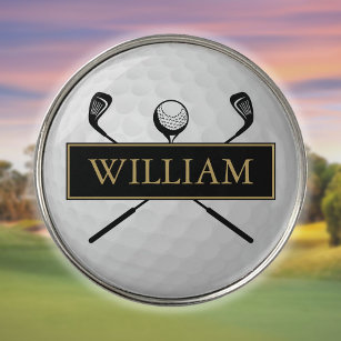 Marcador Para Pelotas De Golf Clásico de bola de golf de oro negro personalizado