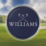 Marcador Para Pelotas De Golf Clásico Nombre Personalizado Clubes de golf Azul m<br><div class="desc">Personalice el nombre en la tipografía clásica para crear un regalo de golf único y mantenerlo para cualquier golfista. Diseñado por Thisisnotme©</div>
