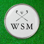 Marcador Para Pelotas De Golf Clásicos clubes de golf de monograma personalizado<br><div class="desc">Personalice el monograma en la tipografía clásica para crear un regalo de golf único y mantenerlo para cualquier golfista. Diseñado por Thisisnotme©</div>