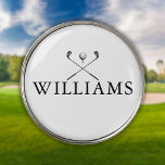Marcador Para Pelotas De Golf Clásicos clubes de golf de nombre personalizado<br><div class="desc">Personalice el nombre en la tipografía clásica para crear un regalo de golf único y mantenerlo para cualquier golfista. Diseñado por Thisisnotme©</div>