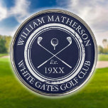 Marcador Para Pelotas De Golf Club de golf personalizado Nombre Navy Azul<br><div class="desc">Estos marcadores de golf son ideales para todos los clubes de golf y miembros del club de golf. Personalice con el nombre del socio del club,  el nombre del club de golf y el año en que se creó el club. Diseñado por Thisisnotme©</div>