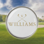 Marcador Para Pelotas De Golf Clubes de golf Classic Gold Personalized Name<br><div class="desc">Personalice el nombre en la tipografía clásica de oro para crear un regalo de golf único y mantener el sake para cualquier golfista. Diseñado por Thisisnotme©</div>