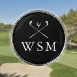 Marcador Para Pelotas De Golf Clubes De Golf De Monograma Personalizados En Blan<br><div class="desc">Personalice el monograma en la tipografía clásica para crear un regalo de golf único y mantenerlo para cualquier golfista. Diseñado por Thisisnotme©</div>