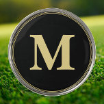 Marcador Para Pelotas De Golf Crear oro negro personalizado Personalizado monogr<br><div class="desc">Crea tu propio personalizado, personalizado, falso monograma de oro monogramado en marcadores de pelota de golf de 1" de diámetro negro, fresco, elegante, elegante. Simplemente escriba sus iniciales / monograma, al personalizar. Mientras agrega / diseño, podrá ver una previsualización de su creación, a lo largo de todo. Haga un gran...</div>