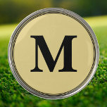 Marcador Para Pelotas De Golf Crear oro negro personalizado Personalizado monogr<br><div class="desc">Crea tu propio personalizado, monograma negro personalizado monogramado sobre fondo de oro falso, fresco, elegante, elegante, con marcadores de bola de golf de 1" de diámetro. Simplemente escriba sus iniciales / monograma, al personalizar. Mientras agrega / diseño, podrá ver una previsualización de su creación, a lo largo de todo. Haga...</div>
