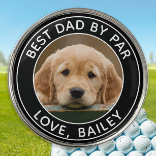 Marcador Para Pelotas De Golf Foto De Perro personalizado Mejor Papá De Par Blac
