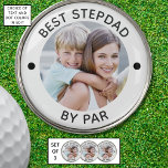 Marcador Para Pelotas De Golf Funny BEST STEPDAD BY PAR Photo Personalizado Colo<br><div class="desc">Cree marcadores personalizados de pelota de golf fotogolf (set de 3) para el padrastro del amante del golf con el título gracioso sugerido BEST STEPDAD BY PAR. Realizar cambios de color en EDIT. ASISTENCIA: Para obtener ayuda con la modificación o personalización del diseño, el cambio de color, la transferencia del...</div>