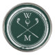 Marcador Para Pelotas De Golf Iniciales monograma personalizado verde esmeralda (Anverso)