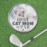 Marcador Para Pelotas De Golf Mejor foto de mamá de gato<br><div class="desc">La Mejor Madre De Gato Personalizada Por Los Marcadores De Pelota De Golf Par. Celebra a la mamá del gato amante del golf en tu vida con estos marcadores de personalizado, perfectos para el golfista que orgullosamente lleva el título "Mejor Gato de Mamá por Par". Con una tipografía negra audaz...</div>