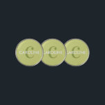 Marcador Para Pelotas De Golf Moderno clásico clásico inicial Lime Verde<br><div class="desc">Monograma verde limón marcador inicial de bola de golf con un modelo moderno y un monograma audaz.</div>