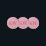 Marcador Para Pelotas De Golf Monograma moderno Naranja rosa personalizado<br><div class="desc">Monograma Naranja rosa moderno Iniciales Marcador de bola de golf personalizado</div>