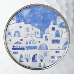 Marcador Para Pelotas De Golf Municipio de Santorini Oia<br><div class="desc">Paisaje de color azul y blanco sobre el pueblo de Oia,  en la isla griega de Santorini. Arte original de Nic Squirrell.</div>