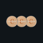 Marcador Para Pelotas De Golf Naranja inicial clásico moderno<br><div class="desc">Marcador inicial de bola de golf monocasco naranja con un modelo moderno y un monograma audaz.</div>
