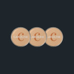 Marcador Para Pelotas De Golf Naranja inicial clásico moderno<br><div class="desc">Marcador inicial de bola de golf monocasco naranja con un modelo moderno y un monograma audaz.</div>