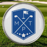Marcador Para Pelotas De Golf Nombre azul monograma personalizado<br><div class="desc">Elevar su juego de golf con nuestro Monograma Nombre Marcador Personalizado de Pelota de Golf, un accesorio elegante y práctico para cada ronda. Diseñado con precisión y cuidado, este marcador combina diseño elegante con monogramación personalizada para hacer su marca en el verde. Con su monograma y nombre personalizado, este marcador...</div>