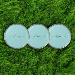 Marcador Para Pelotas De Golf Nombre de Monograma del Guión Azul Verde azulado M<br><div class="desc">Marca de bola de golf Aqua Blue Verde azulado Monogram Name. Esto hace que el dulce perfecto cumpleaños 16,  boda,  ducha de novia,  aniversario,  ducha de bebé o fiesta de soltera sea regalo para alguien que ama el lujo glam y los estilos de moda.</div>