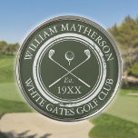Marcador Para Pelotas De Golf Nombre del club de golf personalizado Olive Green<br><div class="desc">Estos marcadores de golf son ideales para todos los clubes de golf y miembros del club de golf. Personalice con el nombre del socio del club,  el nombre del club de golf y el año en que se creó el club. Diseñado por Thisisnotme©</div>
