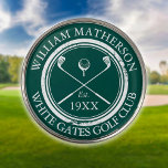 Marcador Para Pelotas De Golf Nombre del club de golf personalizado verde esmera<br><div class="desc">Estos marcadores de golf son ideales para todos los clubes de golf y miembros del club de golf. Personalice con el nombre del socio del club,  el nombre del club de golf y el año en que se creó el club. Diseñado por Thisisnotme©</div>