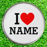 Marcador Para Pelotas De Golf Nombre del corazón<br><div class="desc">Escriba el nombre o texto deseado en la sección de nombres.</div>