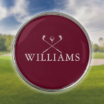Marcador Para Pelotas De Golf Nombre personalizado Clubes de golf Borgoña<br><div class="desc">Personalice el nombre en la tipografía clásica para crear un regalo de golf único y mantenerlo para cualquier golfista. Diseñado por Thisisnotme©</div>