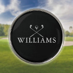 Marcador Para Pelotas De Golf Nombre Personalizado Clubes De Golf Negro Y Blanco<br><div class="desc">Personalice el nombre en la tipografía clásica para crear un regalo de golf único y mantenerlo para cualquier golfista. Diseñado por Thisisnotme©</div>