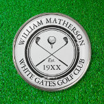 Marcador Para Pelotas De Golf Nombre personalizado del club de golf clásico<br><div class="desc">Estos marcadores de golf son ideales para todos los clubes de golf y miembros del club de golf. Personalice con el nombre del socio del club,  el nombre del club de golf y el año en que se creó el club. Diseñado por Thisisnotme©</div>