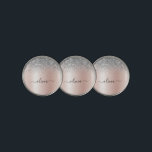 Marcador Para Pelotas De Golf Oro Rosa - Monograma Purpurina Rubor rosado platea<br><div class="desc">Oro Rosa - Purpurina de espuma metálica de Relieve metalizado Rubor Rosado y Plata Cepillado Monograma Metalizado Marca de bola de golf. Esto hace que el dulce perfecto cumpleaños 16, boda, ducha de novia, aniversario, ducha de bebé o fiesta de soltera sea regalo para alguien que ama el lujo glam...</div>