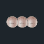 Marcador Para Pelotas De Golf Oro Rosa - Nombre Metalizado del monograma del Pur<br><div class="desc">Oro Rosa - Purpurina de espuma metálica de Relieve metalizado de imitación rosada de Rubor Cepillado Monograma Metalizado Marcador de pelota de golf. Esto hace que el dulce perfecto cumpleaños 16, boda, ducha de novia, aniversario, ducha de bebé o fiesta de soltera sea regalo para alguien que ama el lujo...</div>