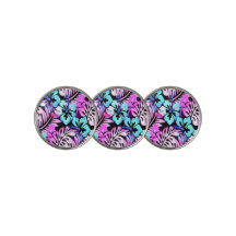 Patrón Floral Hawaiano Rosa Azul Acuático
