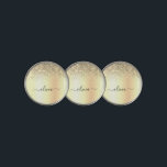 Marcador Para Pelotas De Golf Purpurina de lujo Gold Sparkle Monograma<br><div class="desc">Purpurina De Espuma Metálica De Relieve metalizado Faux De Oro Cepilló El Nombre Metalizado Del Monograma Marcador De La Pelota De Golf. Esto hace que el dulce perfecto cumpleaños 16, boda, ducha de novia, aniversario, ducha de bebé o fiesta de soltera sea regalo para alguien que ama el lujo glam...</div>