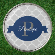Quatrefoil azul personalizado