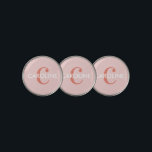 Marcador Para Pelotas De Golf Rosa inicial clásico moderno<br><div class="desc">Marcador inicial de bola de golf en monograma rosa con un tipo moderno y un monograma audaz.</div>