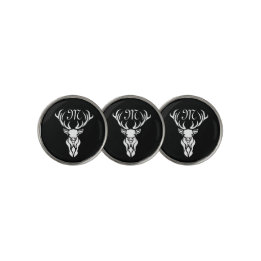Marcador Para Pelotas De Golf Silueta Tribal Snow Stag White