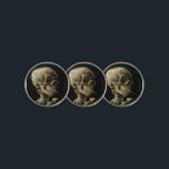 Marcador Para Pelotas De Golf Vincent van Gogh - Calavera con cigarrillo en llam<br><div class="desc">Cabeza de un Skeleton con un cigarrillo en llamas / Calavera con cigarrillo en llamas / Crane de squelette fumant une cigarrillo - Vincent van Gogh,  1885</div>