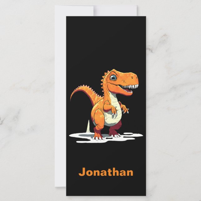 Marcador rex de dinosaurios personalizado (Anverso)