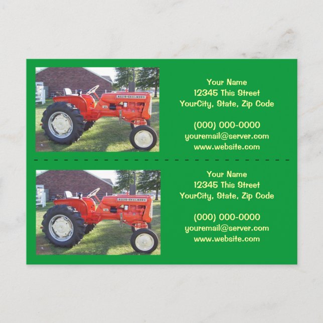 Marcador Tractor / Tarjetas de visita - Personaliz (Anverso)