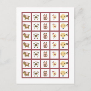 Marcadores de tarjeta de bingo Abby's Farm Pink Gi