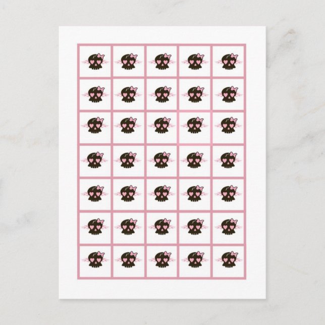 Marcadores de tarjeta de bingo Chica Punk rosado F (Anverso)