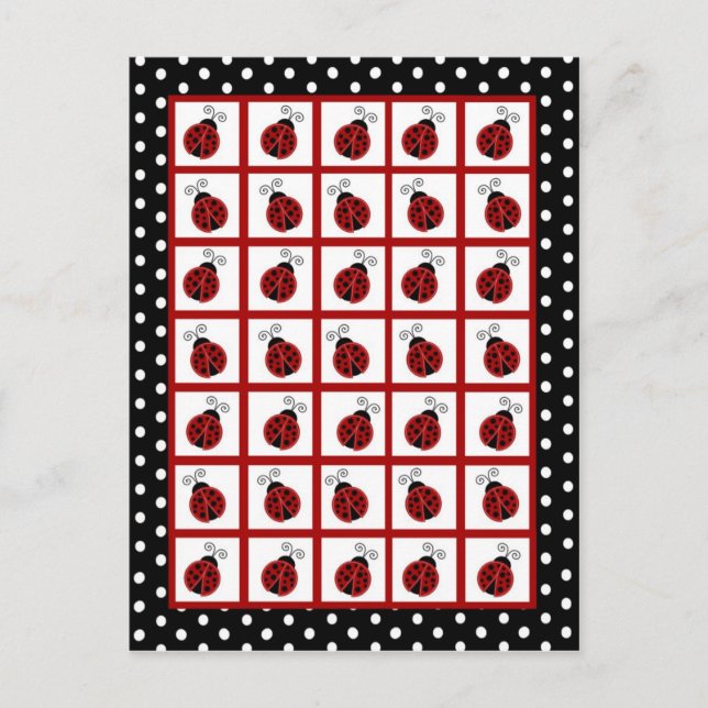 Marcadores de tarjeta de bingo Ladybug rojo (Anverso)