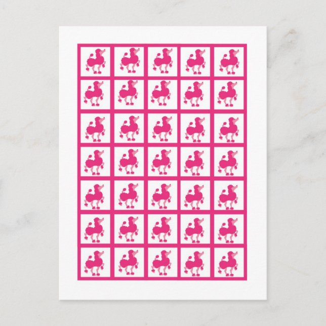 Marcadores de tarjeta de bingo Pink Poodle Paris T (Anverso)