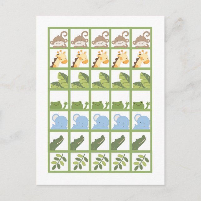 Marcadores de tarjeta de bingo Safari Jungle Anima (Anverso)