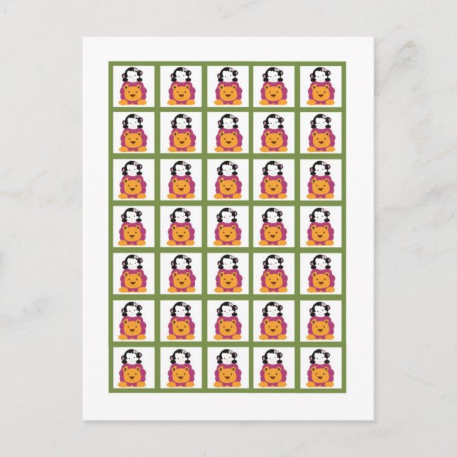 Marcadores de tarjeta de bingo Sweet Safari (Anverso)