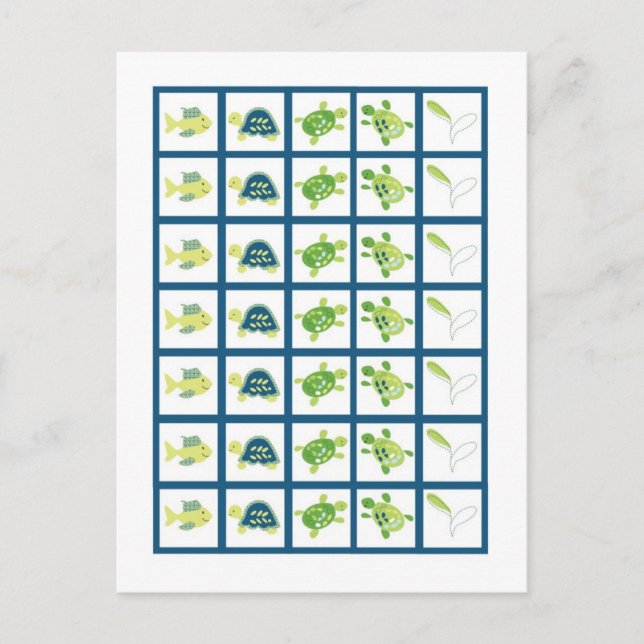 Marcadores de tarjeta de bingo Tortuga de arrecife (Anverso)