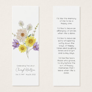 Marcapáginas conmemorativo de funeral de flores si