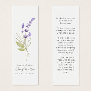 Marcapáginas conmemorativo de lavanda simple